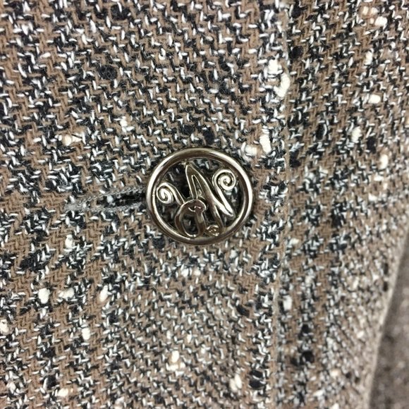 NINA RICCI Edition Paris France Black Brown Cream Speckled Tweed/Boucle Jacket - Picture 8 of 10